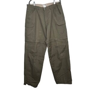 REI Mens Convertible Hiking Pants Olive Green Size 36 Inseam 32